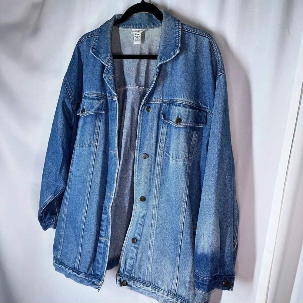 Vtg Hunter’s Run Denim Trucker Jacket Blue Classic Vtg Wash Button Front Sz‎ 1XL